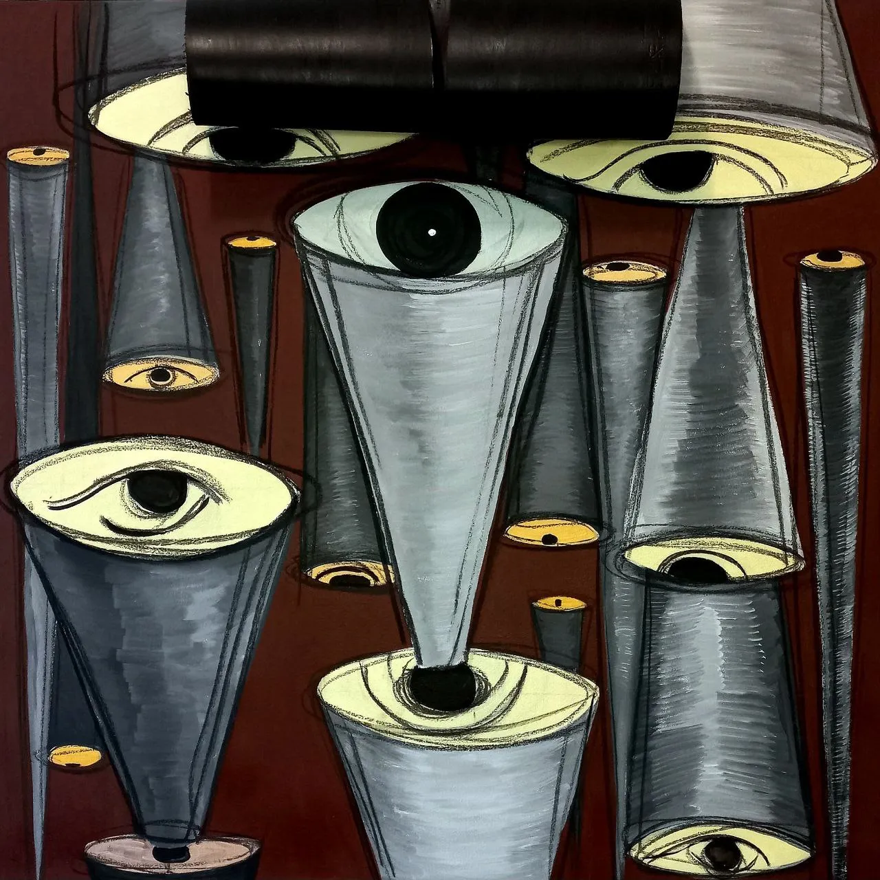 Зображення "Страх бути видимим" від Вікторія Граб, розмір: 80*80, матеріали: акрил , медіум: Живопис, місто: Львів Фото 2 з 2.