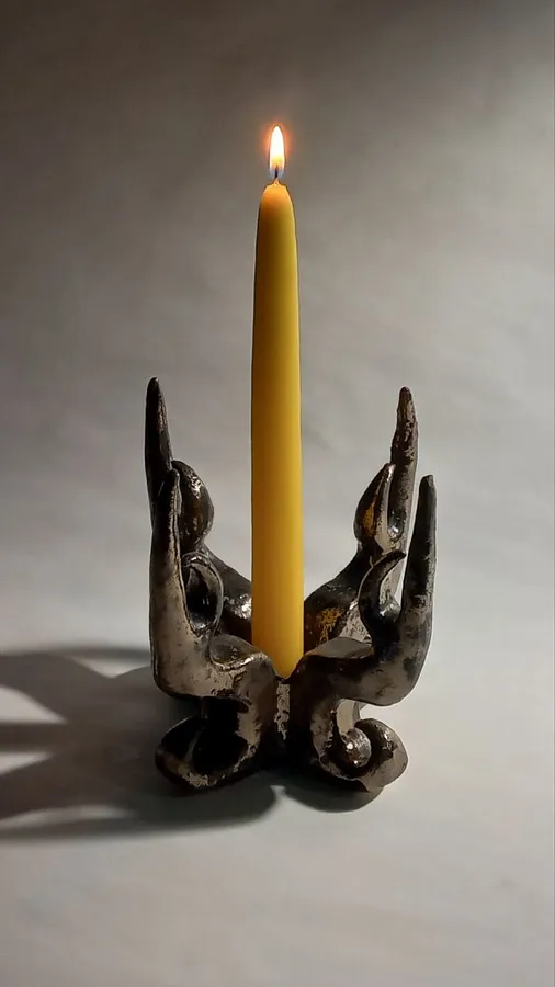 Зображення "підсвічник №2" від Вікторія Граб, розмір: 15*13*13, матеріали: шамот, глазур, медіум: кераміка, місто: Львів, ціна: ₴500